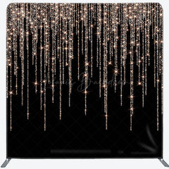 Lofaris Black Gold Sparkle Glitter Square Tension Backdrop