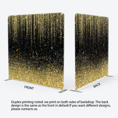 Lofaris Black Gold Sparkle Party Square Double-Sided Backdrop