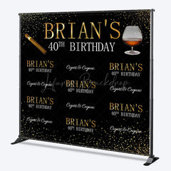 Lofaris Black Gold Step And Repeat Custom Birthday Backdrop