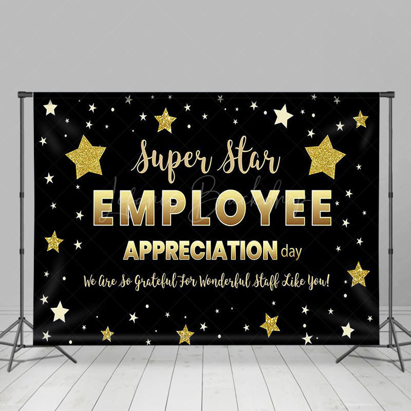 Lofaris Black Gold Super Star Employee Appreciation Backdrop