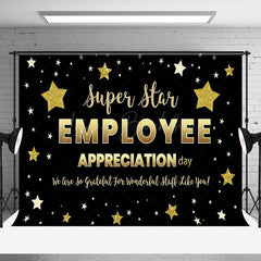 Lofaris Black Gold Super Star Employee Appreciation Backdrop