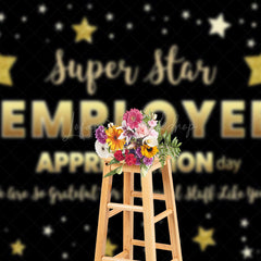 Lofaris Black Gold Super Star Employee Appreciation Backdrop