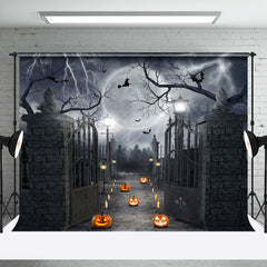 Lofaris Black Gray Night Lightning Witch Halloween Backdrop