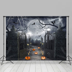 Lofaris Black Gray Night Lightning Witch Halloween Backdrop