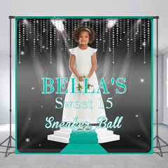 Lofaris Black Green Custom Sweet 15 Sneaker Ball Backdrop