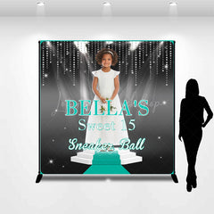 Lofaris Black Green Custom Sweet 15 Sneaker Ball Backdrop