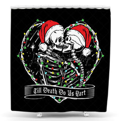 Lofaris Black Heart Till Death Do Us Part Shower Curtain