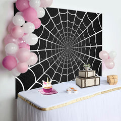 Lofaris Black Honeycomb Wall Spider Wab Birthday Backdrop