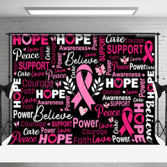 Lofaris Black Pink Positive Slogans Breast Cancer Backdrop