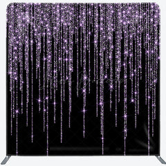 Lofaris Black Purple Sparkle Party Square Tension Backdrop