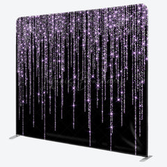 Lofaris Black Purple Sparkle Party Square Tension Backdrop