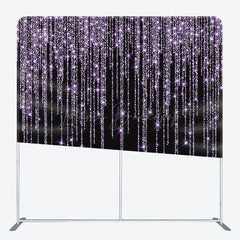 Lofaris Black Purple Sparkle Party Square Tension Backdrop