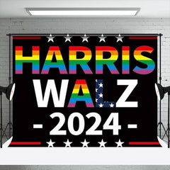 Lofaris Black Red Lgbt Harris Walz 2024 Election Backdrop