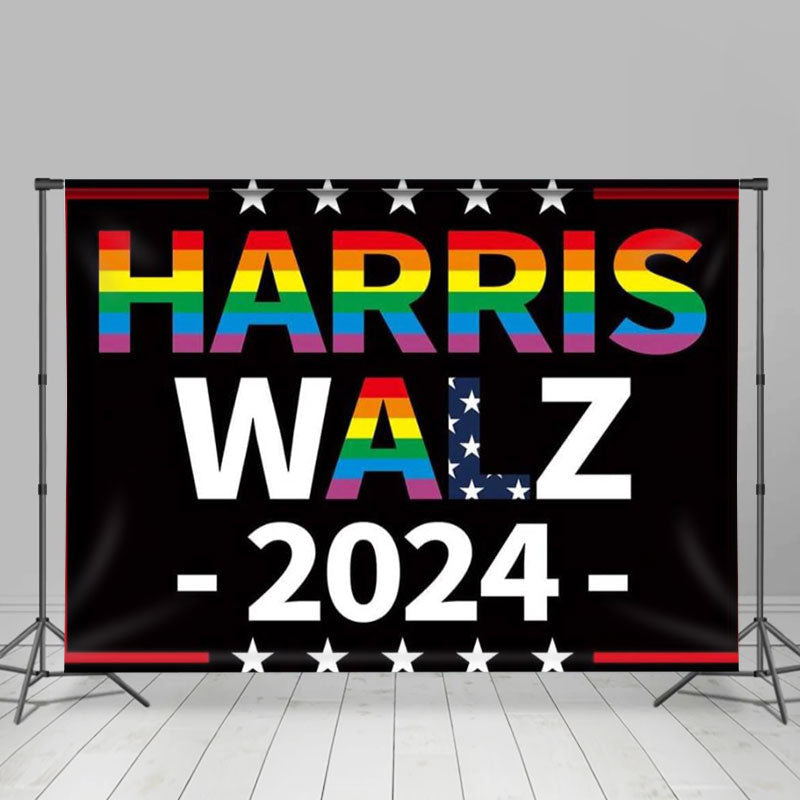 Lofaris Black Red Lgbt Harris Walz 2024 Election Backdrop