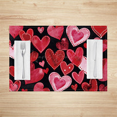 Lofaris Black Red Pink Love Valentines Day Set Of 4 Placemats