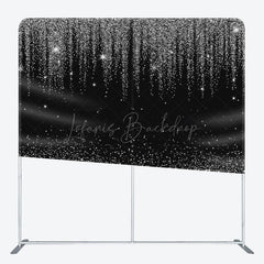 Lofaris Black Silver Sparkle Square Double-Sided Backdrop