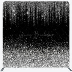 Lofaris Black Silver Sparkle Square Double-Sided Backdrop