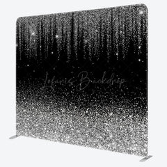 Lofaris Black Silver Sparkle Square Double-Sided Backdrop