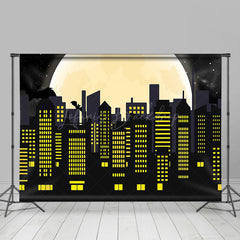 Lofaris Black Spider Wab Moon City Scene Room Set Backdrop