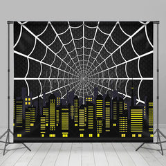 Lofaris Black Spider Wab Moon City Scene Room Set Backdrop