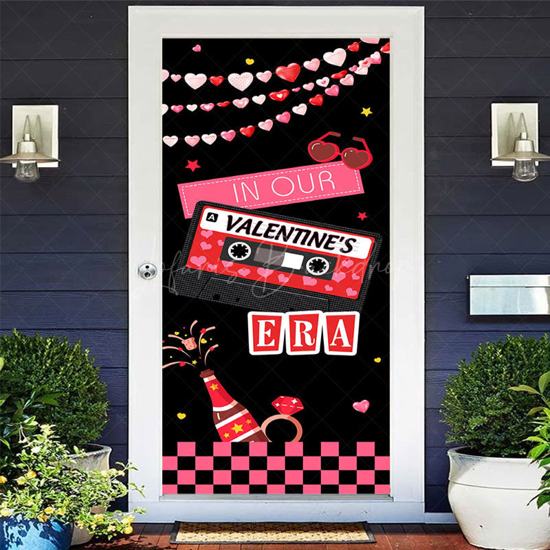 Lofaris Black Tape Drive In Our Valentines Era Door Cover