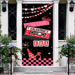 Lofaris Black Tape Drive In Our Valentines Era Door Cover