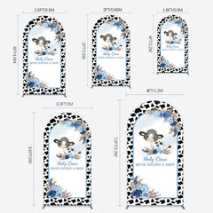 Lofaris Black White Cow Floral Baby Shower Arch Backdrop