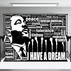 Lofaris Black White Justice Slogan Speech Mlk Day Backdrop