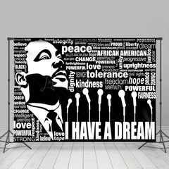 Lofaris Black White Justice Slogan Speech Mlk Day Backdrop