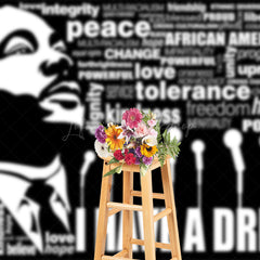 Lofaris Black White Justice Slogan Speech Mlk Day Backdrop