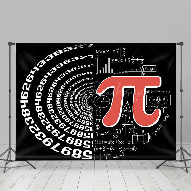 Lofaris Black White Mathematical Formula Pi Day Backdrop