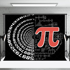 Lofaris Black White Mathematical Formula Pi Day Backdrop