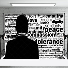 Lofaris Black White Positive Speech Words Mlk Day Backdrop