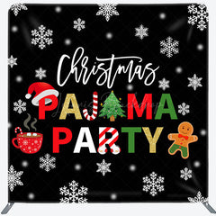 Lofaris Black White Snowflake Christmas Pajama Party Backdrop