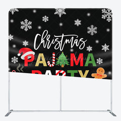 Lofaris Black White Snowflake Christmas Pajama Party Backdrop