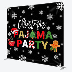 Lofaris Black White Snowflake Christmas Pajama Party Backdrop