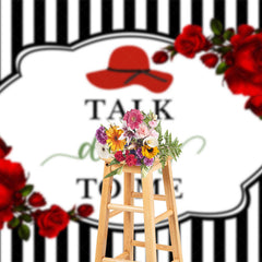 Lofaris Black White Stripe Rose Talk Derby To Me Backdrop