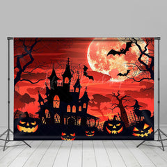 Lofaris Bloody Atmosphere Scary Bat Moon Halloween Backdrop