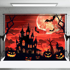 Lofaris Bloody Atmosphere Scary Bat Moon Halloween Backdrop