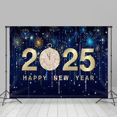 Lofaris Bloom Sparke Gold 2025 Clock Happy New Year Backdrop