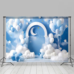 Lofaris Blue Balloons Birthday Cake Smash Photography Backdrop