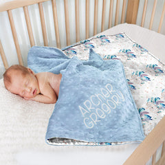 Lofaris Blue Boho Dreamcatcher Minky Baby Blanket For Boys