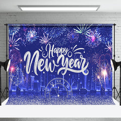 Lofaris Blue City Scenery Countdown New Year Party Backdrop