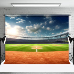 Lofaris Blue Cloud Sky Athletic Field Sport Photo Backdrop