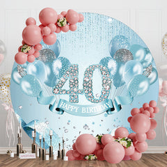 Lofaris Blue Diamonds Balloon Round 40th Birthday Backdrop