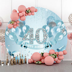 Lofaris Blue Diamonds Balloon Round 40th Birthday Backdrop