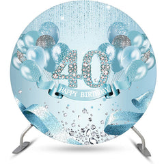 Lofaris Blue Diamonds Balloon Round 40th Birthday Backdrop