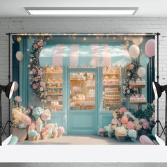 Lofaris Blue Fairy Dessert Shop Floral Cake Smash Backdrop