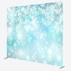 Lofaris Blue Glitter Snowflake Christmas Pillow Case Backdrop