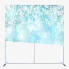 Lofaris Blue Glitter Snowflake Christmas Pillow Case Backdrop